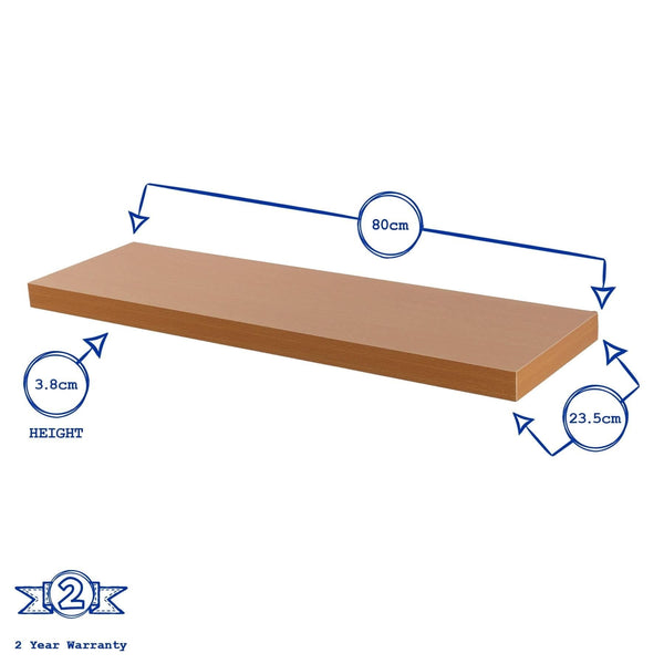 Nicola Spring 80cm Brown Modern Floating Shelves - Pack Of Three