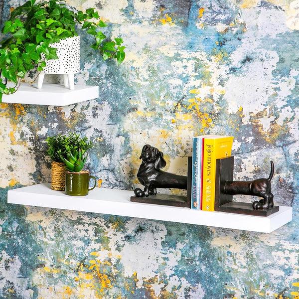 Nicola Spring 80cm White Modern Floating Shelves - Pack Of Three