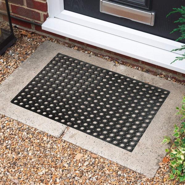 Nicola Spring 80cm X 60cm Black Heavy Duty Rubber Door Mat