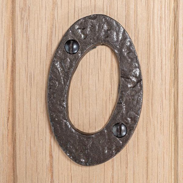 Nicola Spring 80mm Black Rustic Iron House Number 0