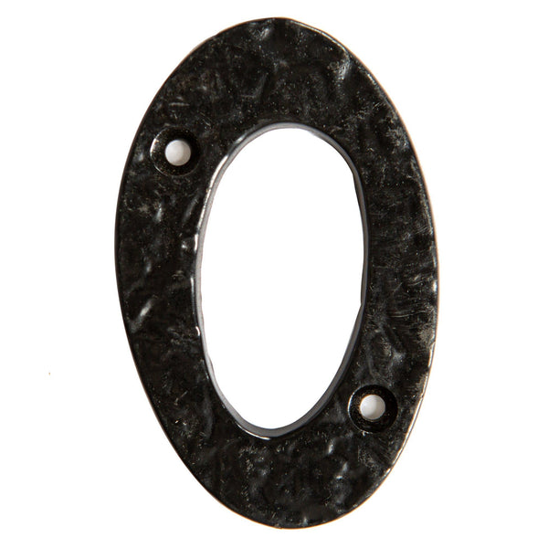 nicola spring 80mm Black Rustic Iron House Number 0