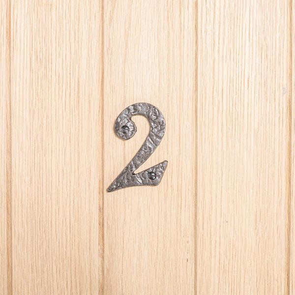 Nicola Spring 80mm Black Rustic Iron House Number 2