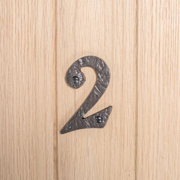 Nicola Spring 80mm Black Rustic Iron House Number 2