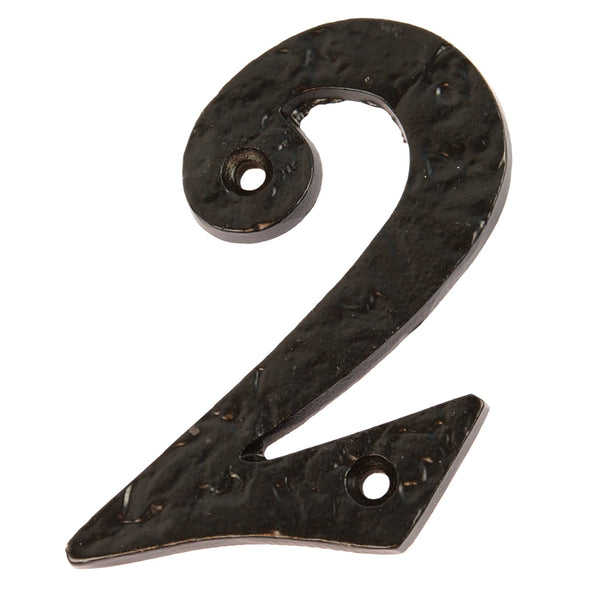 nicola spring 80mm Black Rustic Iron House Number 2