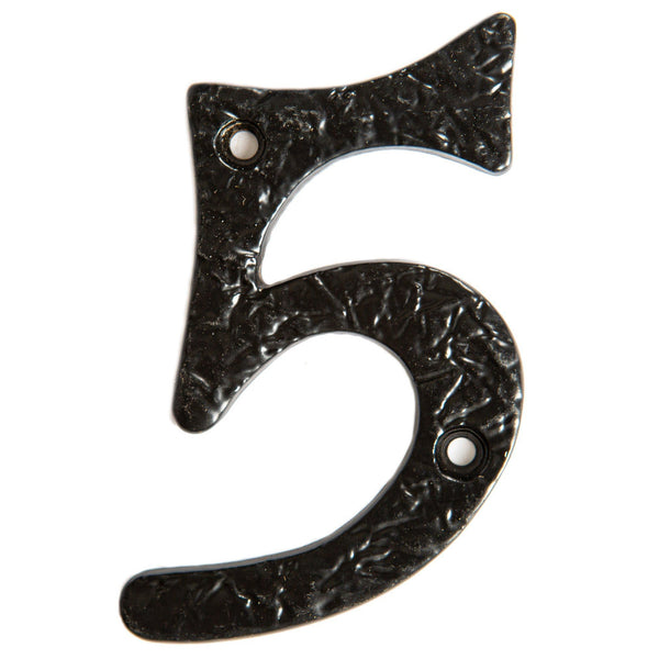 nicola spring 80mm Black Rustic Iron House Number 5