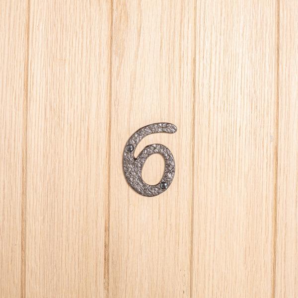 Nicola Spring 80mm Black Rustic Iron House Number 6