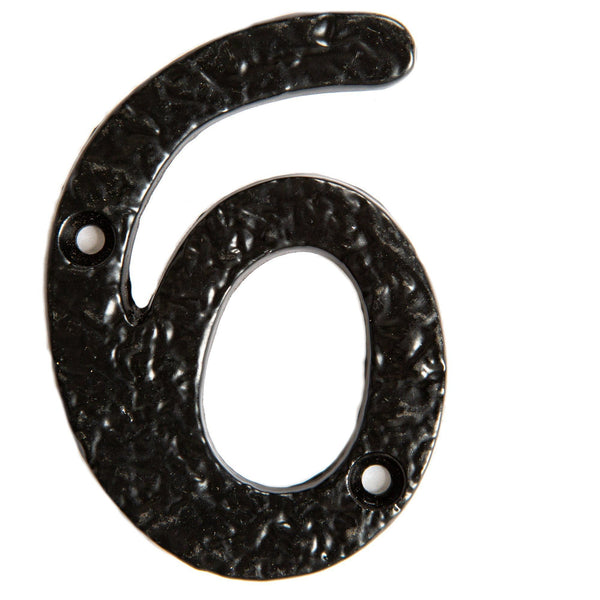 nicola spring 80mm Black Rustic Iron House Number 6
