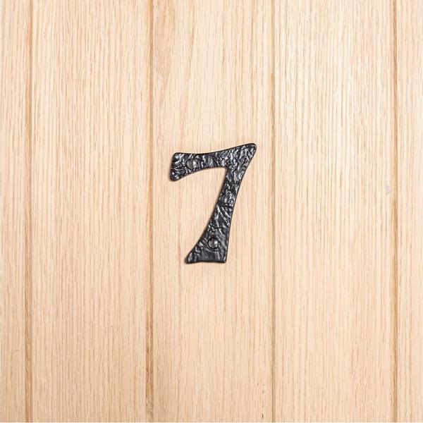 Nicola Spring 80mm Black Rustic Iron House Number 7