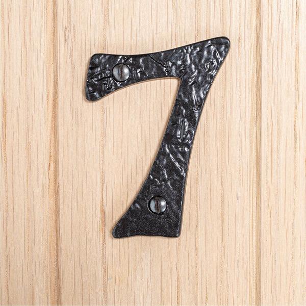 Nicola Spring 80mm Black Rustic Iron House Number 7