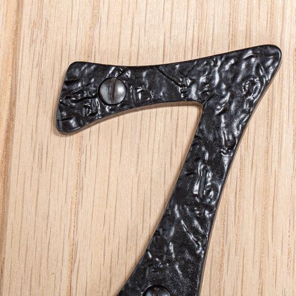 Nicola Spring 80mm Black Rustic Iron House Number 7