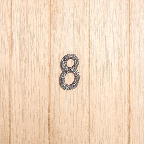 Nicola Spring 80mm Black Rustic Iron House Number 8