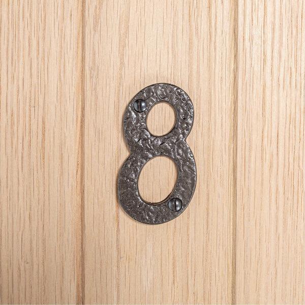 Nicola Spring 80mm Black Rustic Iron House Number 8