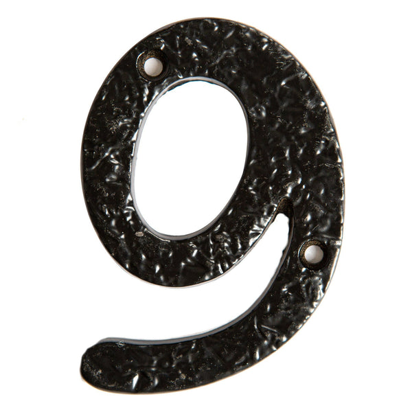 nicola spring 80mm Black Rustic Iron House Number 9