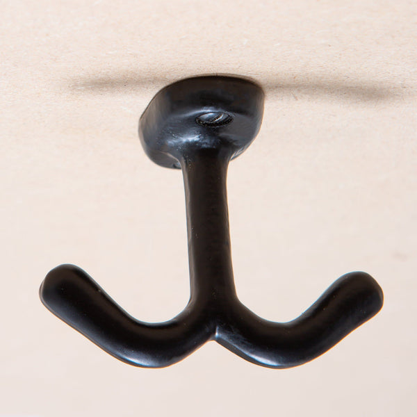 Nicola Spring 80mm X 60mm Black Double Ceiling Hook