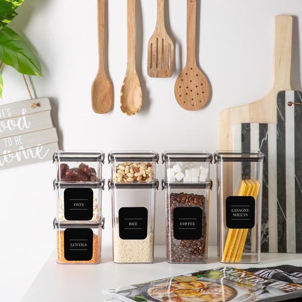 Nicola Spring 8pc Plastic Air Tight Food Storage Containers Set Air Tight And Flip Top Lids