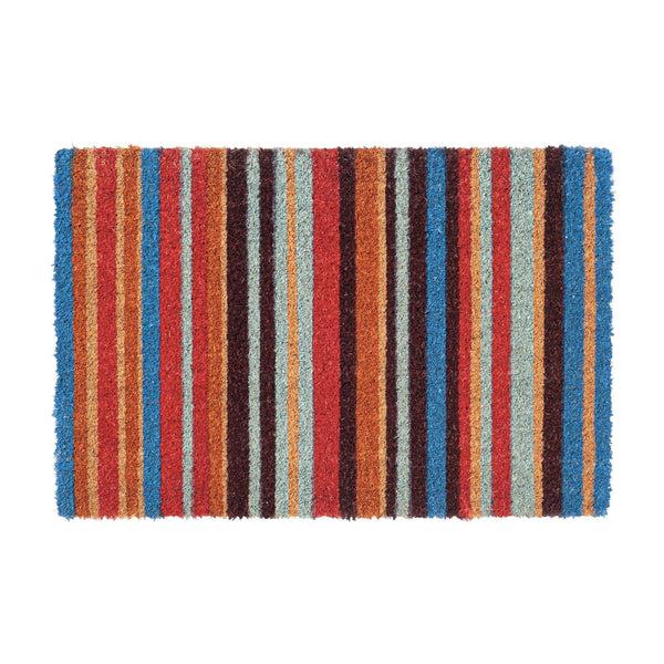 nicola spring 90cm x 60cm Multicoloured Pinstripe Coir Door Mat