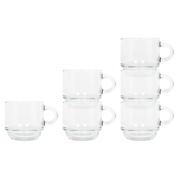 nicola spring 90ml Cozy Stacking Glass Espresso Cups - Pack of Six