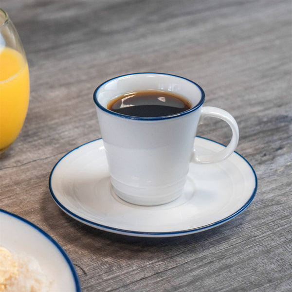 Nicola Spring 90ml Farmhouse White Porcelain Espresso Cups - Pack Of Six