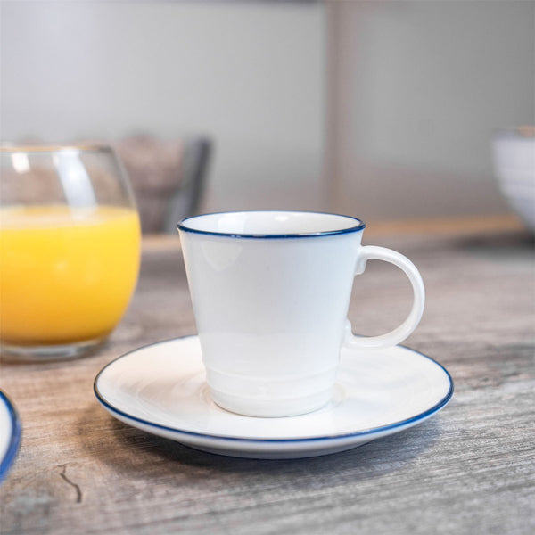 Nicola Spring 90ml Farmhouse White Porcelain Espresso Cups - Pack Of Six