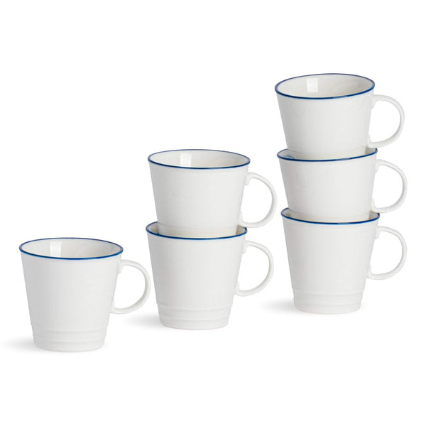 nicola spring 90ml Farmhouse White Porcelain Espresso Cups - Pack of Six