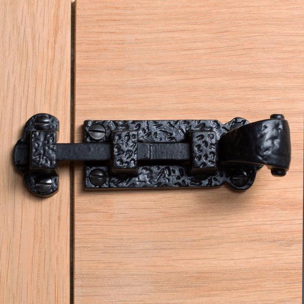 Nicola Spring 90mm Black Straight Antique Fish Tail Surface Bolt