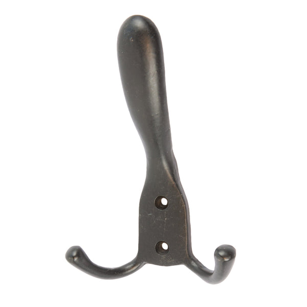 nicola spring 90mm x 140mm Black Rustic Hat and Double Robe Hook