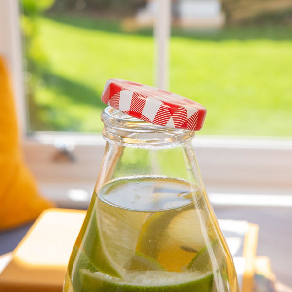 Nicola Spring 960ml Glass Water / Milk Bottle With Metal Lids