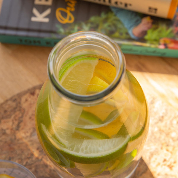 Nicola Spring 960ml Glass Water / Milk Bottle With Metal Lids