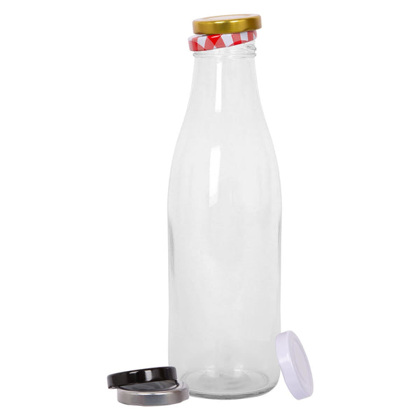 nicola spring 960ml Glass Water / Milk Bottle with Metal Lids