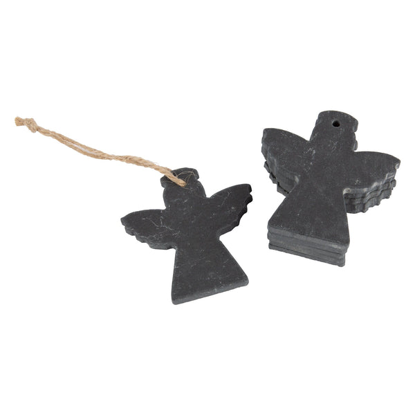 nicola spring Angel Slate Christmas Tree Decoration - Pack of Six
