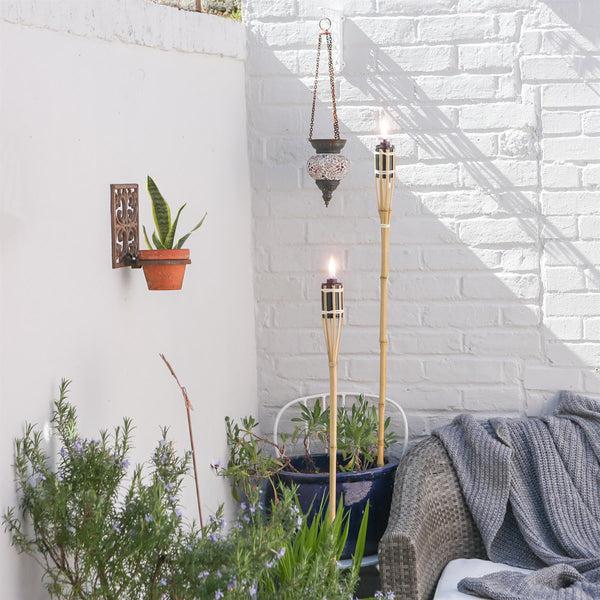 Nicola Spring Bamboo Garden Fire Torches - 113cm - Pack Of Six