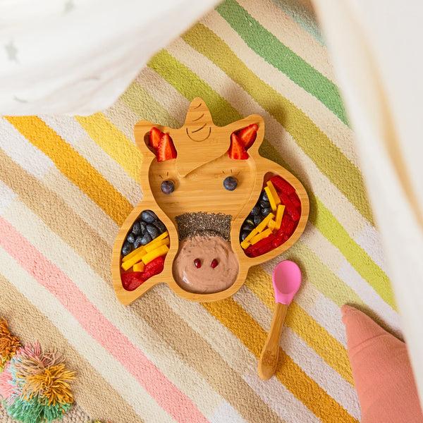 Nicola Spring Bella The Unicorn Bamboo Suction Dinner Set