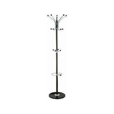 nicola spring Black 14 Hook Coat Rack with Umbrella Holder