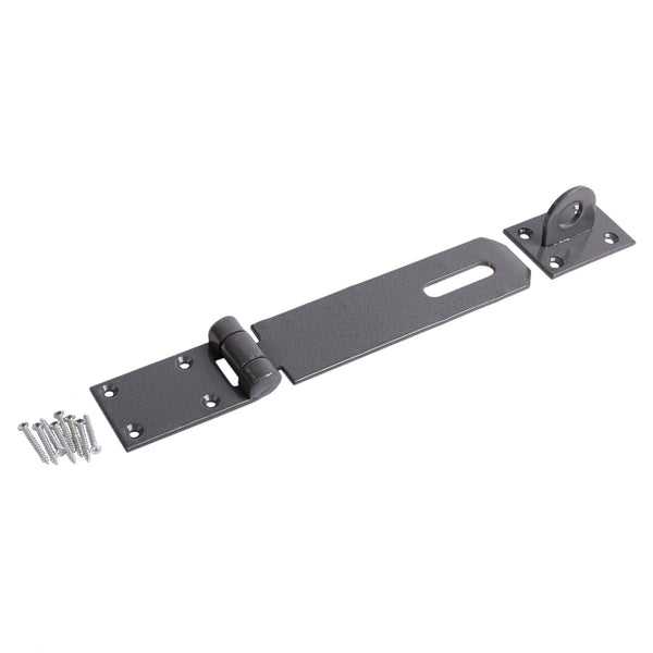 nicola spring Black 178mm Heavy-Duty Carbon Steel Safety Hasp & Staple