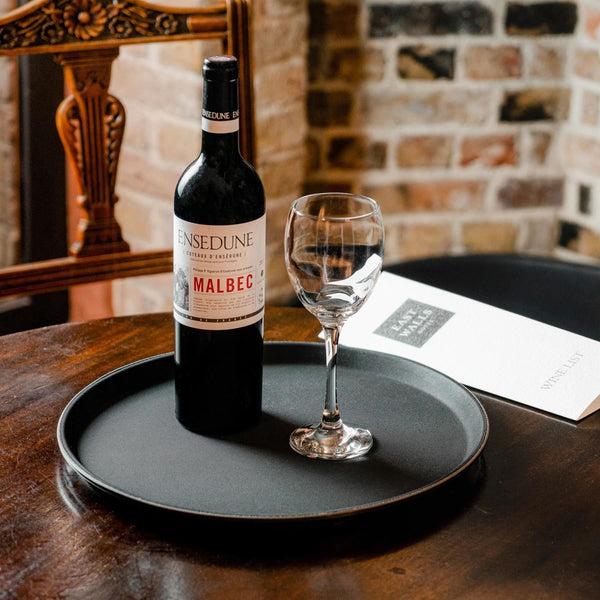 Nicola Spring Black 35.5cm Round Non-Slip Serving Tray