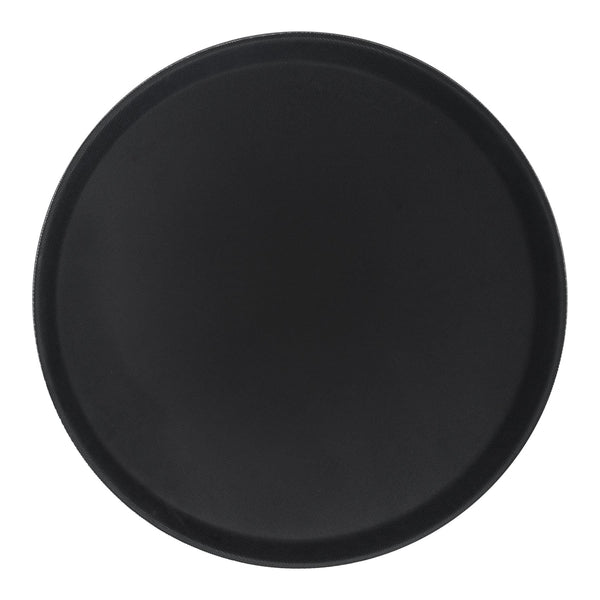 nicola spring Black 35.5cm Round Non-Slip Serving Tray