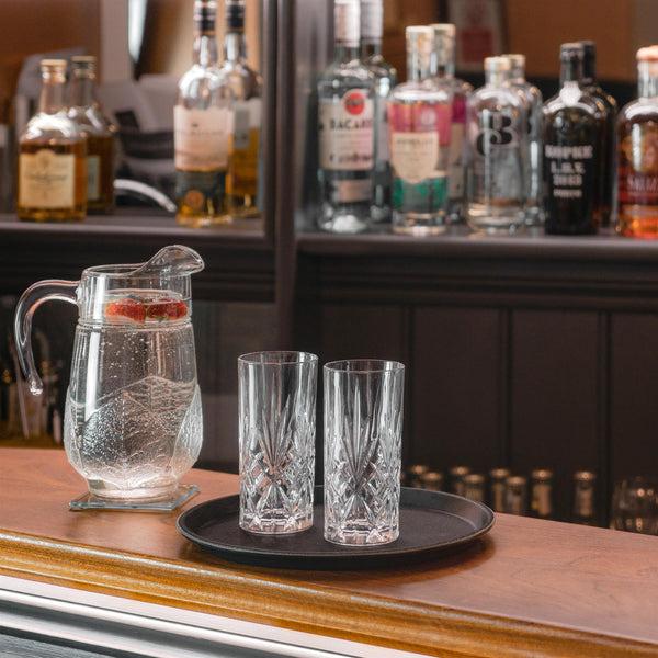 Nicola Spring Black 63.5cm X 52cm Oval Non-Slip Serving Tray