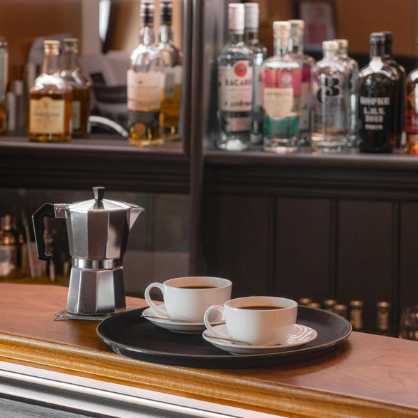 Nicola Spring Black 63.5cm X 52cm Oval Non-Slip Serving Tray