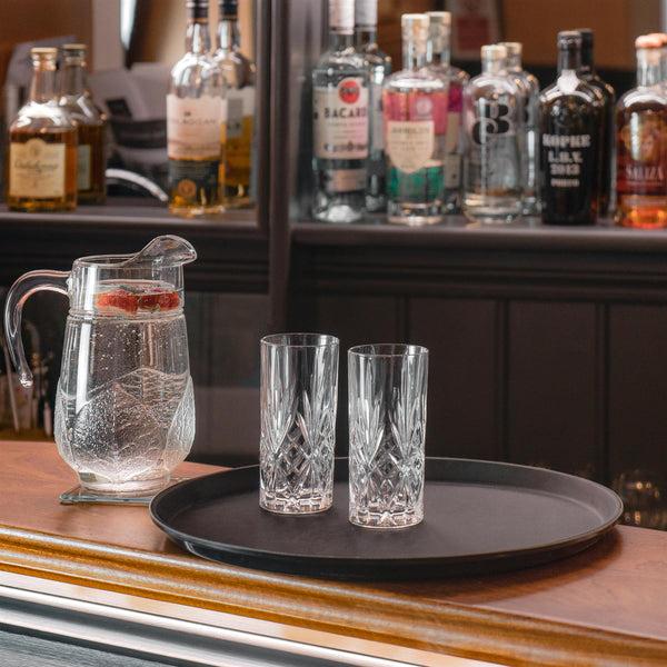 Nicola Spring Black 73.5cm X 60cm Oval Non-Slip Serving Tray