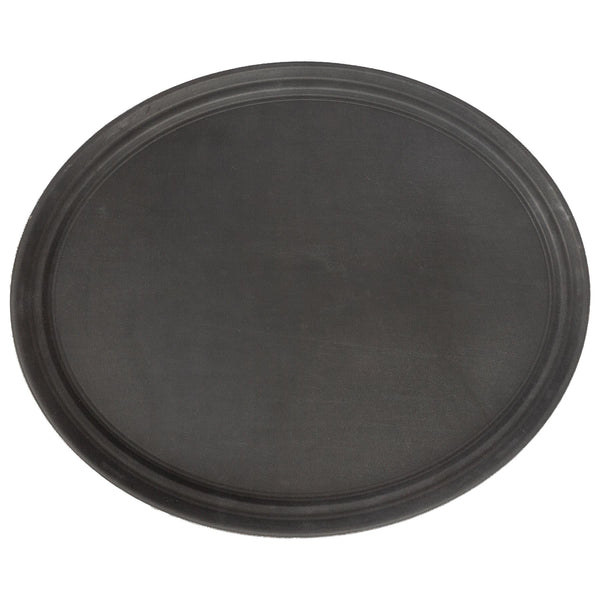 nicola spring Black 79cm x 66cm Oval Non-Slip Serving Tray
