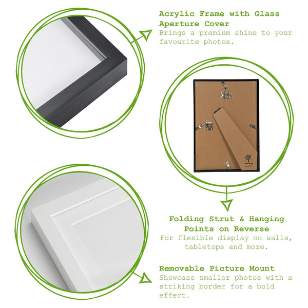 Nicola Spring Black 8" X 10" Photo Frame With 5" X 7" Mount