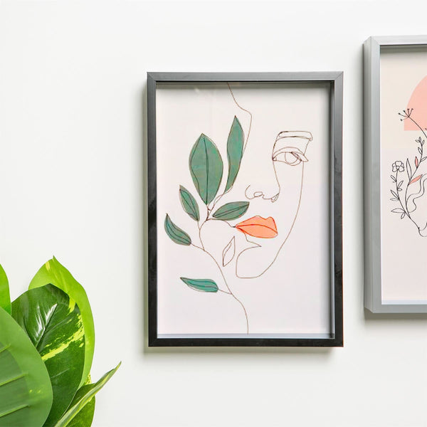 Nicola Spring Black A4 (8" X 12") 3D Deep Box Frame With A5 Mount