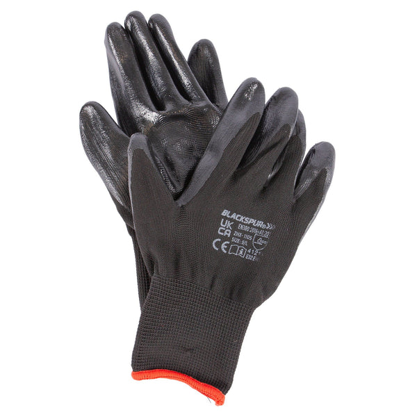 nicola spring Black L Nitrile-Coated Multi-Purpose Gloves