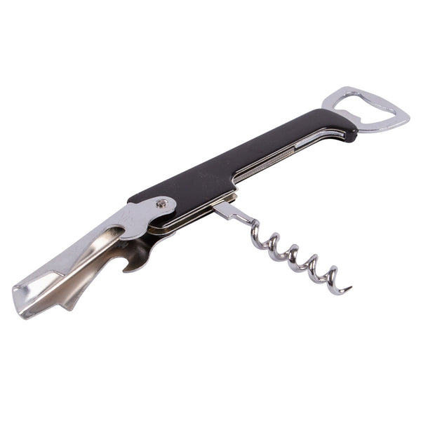 nicola spring Black Metal 3-in-1 Corkscrew & Bottle Opener