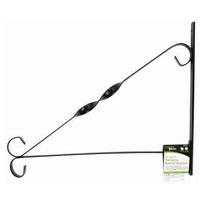 nicola spring Black Powder-Coated Steel Hanging Basket Bracket - 35.5cm