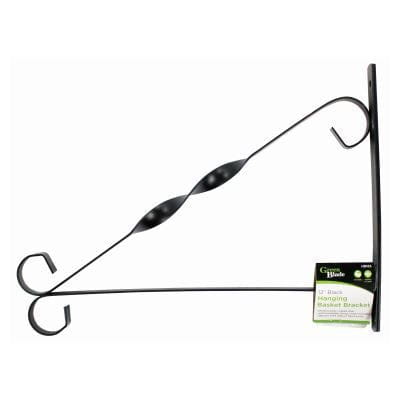 nicola spring Black Powder-Coated Steel Hanging Basket Bracket - 30.5cm