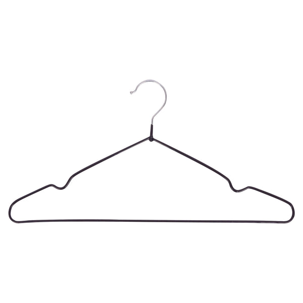 Nicola Spring Black PVC-Coated Coat Hangers - Pack Of 10