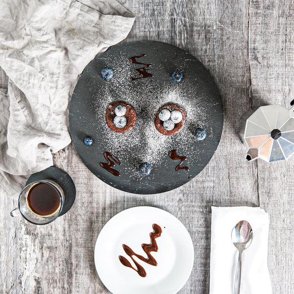 Nicola Spring Black Round Linea Slate Coasters - Pack Of Six