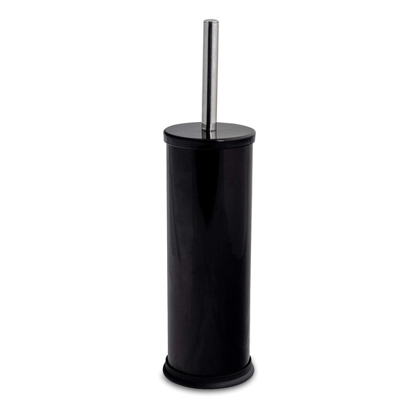 nicola spring Black Round Stainless Steel Toilet Brush & Holder