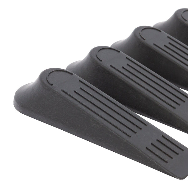 Nicola Spring Black Rubber Wedge Door Stops - Pack Of 5